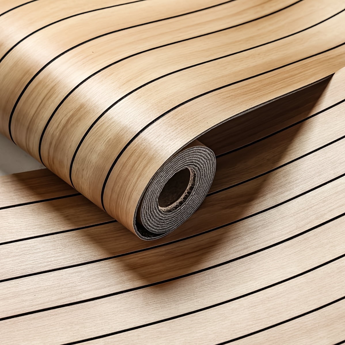 1/2/3 Rolls – 4mm Thick 3D Wood Grain Wallpaper, Self-Adhesive Peel and Stick Wall & Floor Covering, Easy Installation, for Living Room, Kitchen, Bathroom, Office