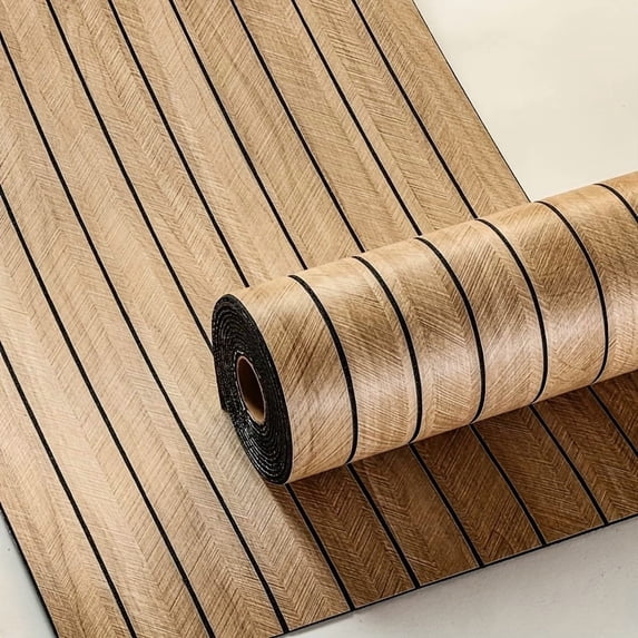 1/2/3 Rolls – 4mm Thick 3D Wood Grain Wallpaper, Self-Adhesive Peel and Stick Wall & Floor Covering, Easy Installation, for Living Room, Kitchen, Bathroom, Office