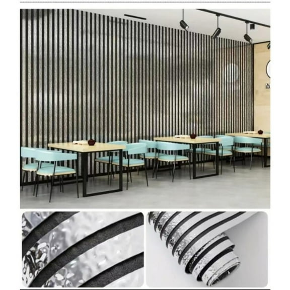 1/2/3 Rolls Package, 3D Stereo Carved Metal Groove Wall Stickers Sound-Absorbing & Noise-Reducing PVC Material, Peel-and-Stick Thickened Version, Suitable for Kitchen Walls, Bathroom Walls, Living Ro