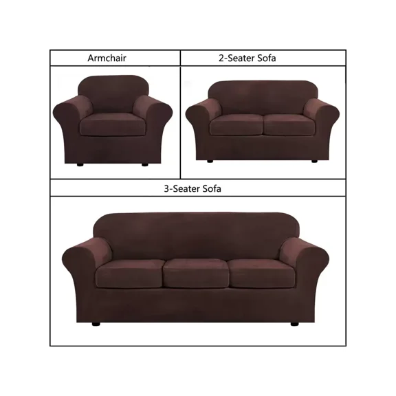 1/2/3 Seat Sofa Cover Stretch Velvet Plush Sofa Cover Slipcover Couch Chair Slipcover Protector Cushion Cover