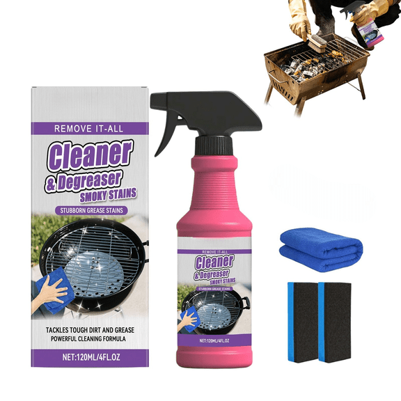 1/2/3 Set Fast-Acting Heavy-Duty Grill Degreaser Spray,BBQ Grill Cleaner With Cleaning ,Quick Foaming,Smoky Stains, And Stubborn Grease