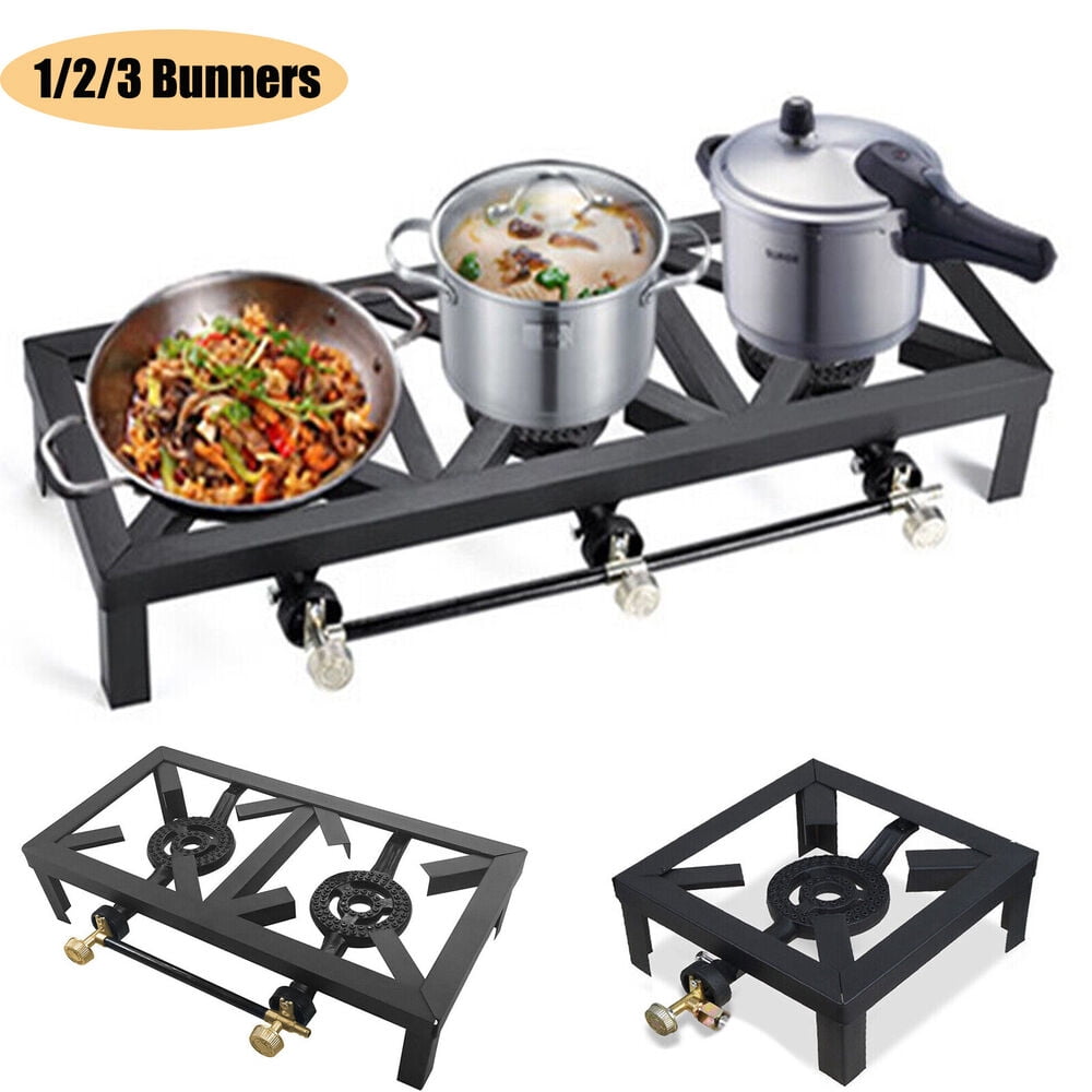 1/2/3 Stove Portable Camping Gas Stove Cast Iron Propane LPG BBQ Cooker Burner