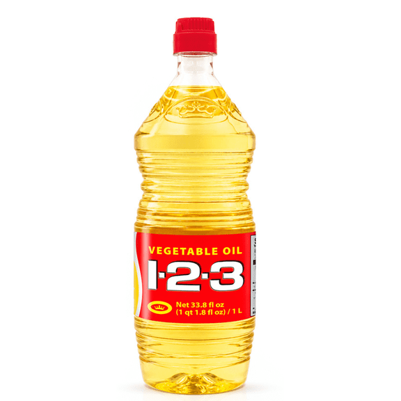 1-2-3 Vegetable Oil, All Purpose Cooking Oil for Frying and Baking, 33.8 fl oz