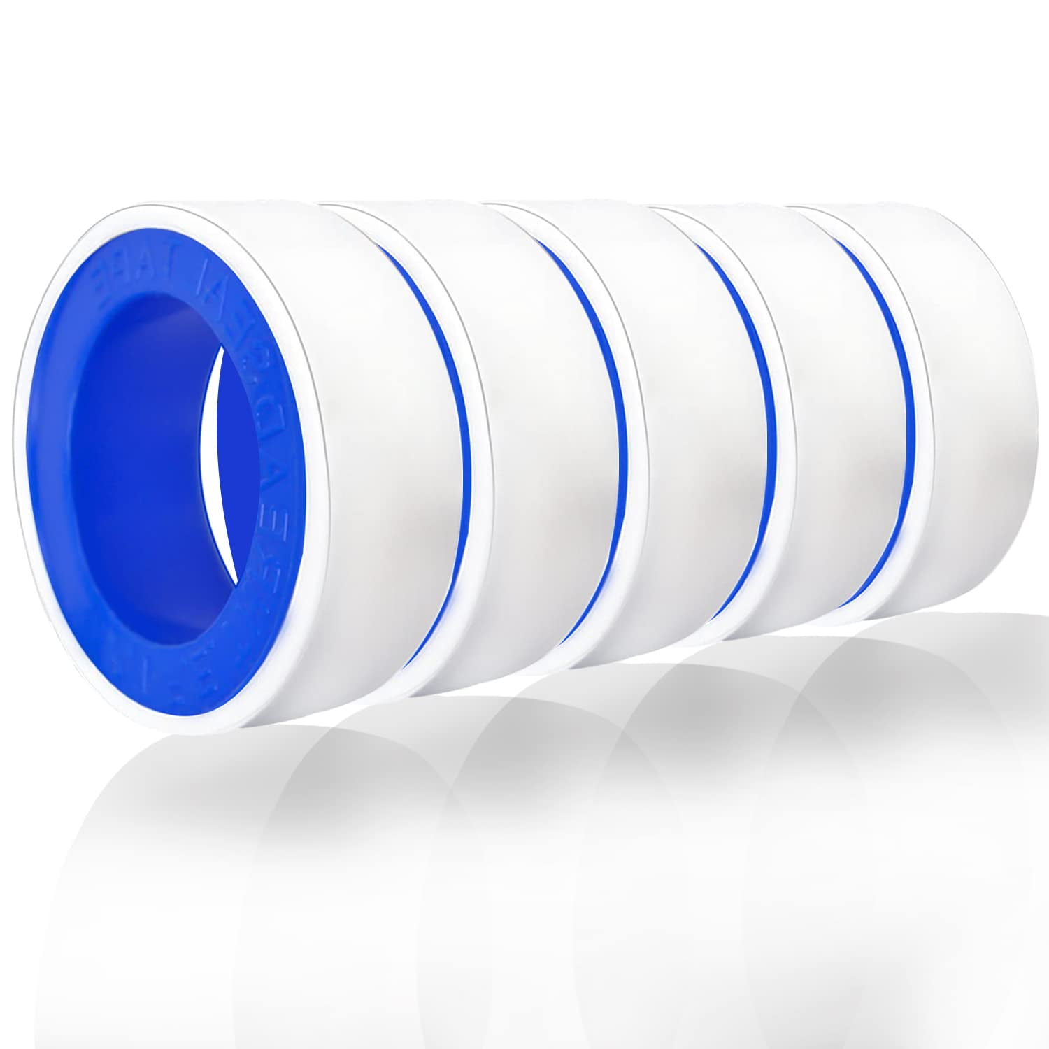 1/2 by 32.8 Feet Teflon Tape, 5 Rolls Plumbing Tape, Thread Seal Tapes, PTFE Sealant Tape