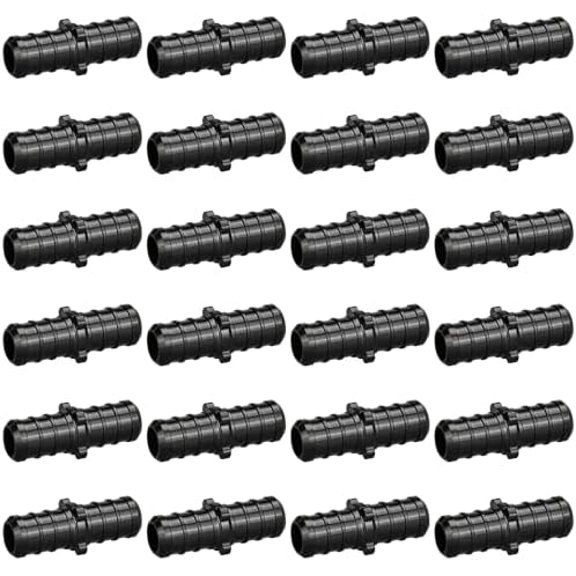 1/2" Poly PPSU Barb Crimp PEX Fitting, 25pcs PEX Straight Coupling Fittings, No Lead