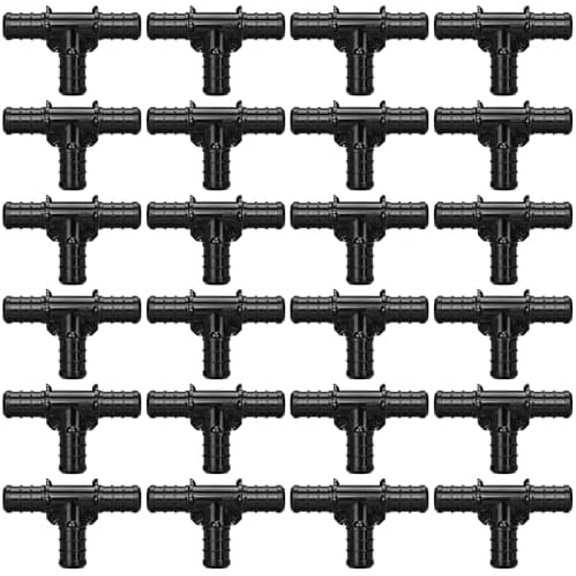 1/2" Poly PPSU Barb Crimp PEX Fitting, 25pcs PEX Tee Fittings, No Lead