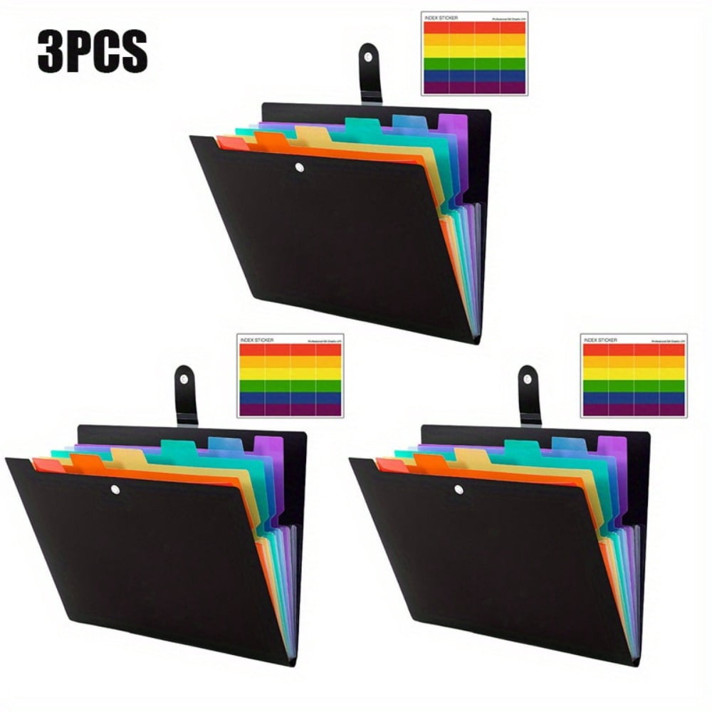 1/2/3PCS A4 Multi-Layer Categorized Folder with 7-Compartment Colorful ...