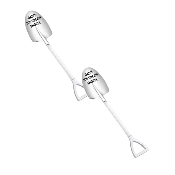 1/2/3PCS Shovel Spoons, Stainless Steel Dessert Spoons, Stainless Steel Dad, His and Hers Ice Spoons, Metal Shovel Spoons Couple Gift, Tea Dessert Spoon Father's Day Gift