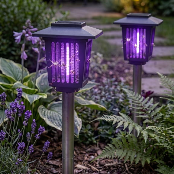 1/2/3PCS Smart Solar Dual-Mode Garden Zapper,Solar Powered Mosquito Zapper