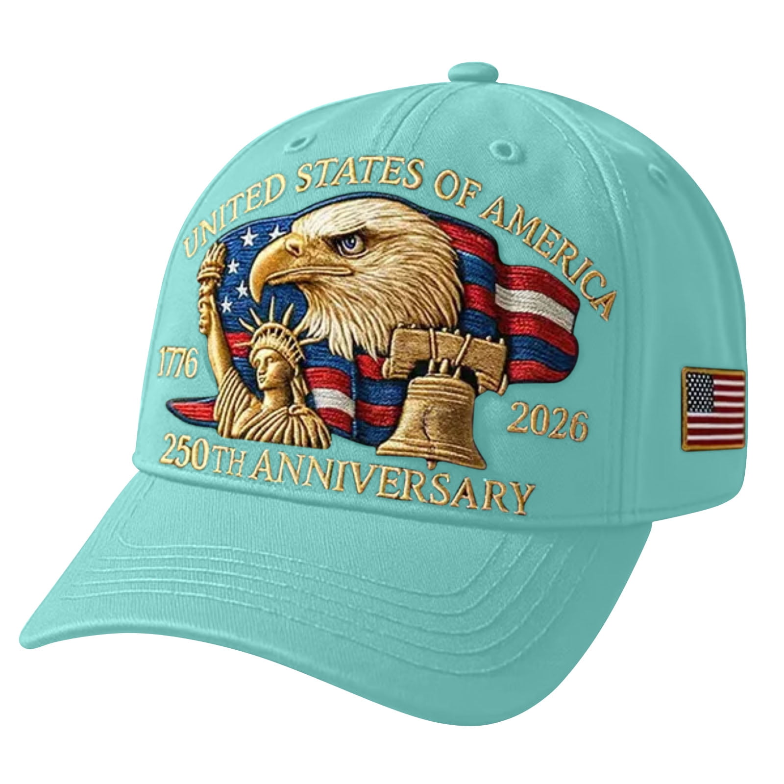 U.S.A. 250th Anniversary Commemorative Hat, Embroidered Adjustable 250 Anniversary USA Hat Patriotic Bald Eagle Baseball Cap