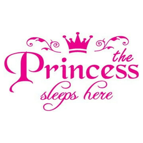 1/2/3PCS Wall Decals Princess Sleep Here Wall Stickers Removable DIY Mural Art Words with Flower Quotes Stickers for Kids Girls Bedroom Living Room Nursery Home Background Decoration
