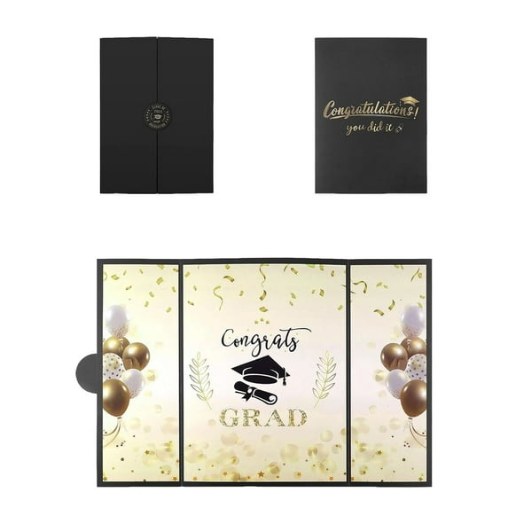 1/2/3Pcs 2025 Graduation Guestbook Alternative(Black & Gold & Red),11.81" Congrats Graduation Party Decorations,Congrats Grad Party Board for High School College Graduation Gifts .