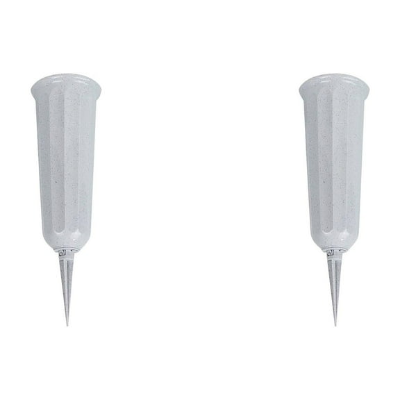 1/2/3Pcs Cemetery Vases with Spikes, Memorial Floral Vases with Foam Inserts, Vase, Flower Pots for Outdoor Plants, Decorative Containers, White