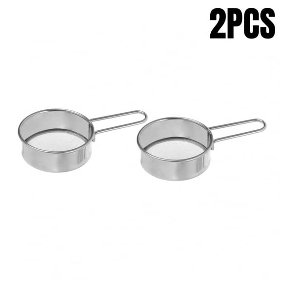 1/2/3Pcs Fine Mesh Sieve Strainer Stainless Steel Hand-held Flour Sifter Sugar Cocoa Matcha Powder Kitchen Baking Strainers