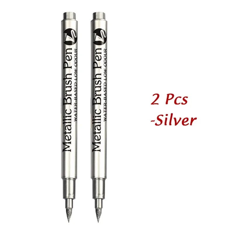 1/2/3Pcs Gold Silver Metallic Pen Waterproof Permanent Marker DIY