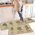 thumbnail image 1 of 1/2/3Pcs Green Leaf Grass Kitchen Rug Set, Soft Flannel Non-Slip Easy Clean Floor Mats, Ideal for Bathroom, Bedroom, Living Room, Porch & Laundry Room Home Decor, 1 of 13