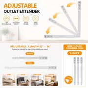 1/2/3Pcs Retractable Wall Power Outlet Extender with USB-A, USB-C & 2 AC Outlets, 22-34 Inch Extension, 180  Rotatable for Sofa, Nightstand, Desk & Dorm
