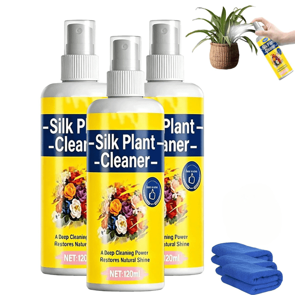 1/2/3Set Artificial Flower & Plant Cleaner,120ml Silk Flower and Artificial Plant Cleaner Spray No Wipe,Restores Shine for Home Decor Indoo