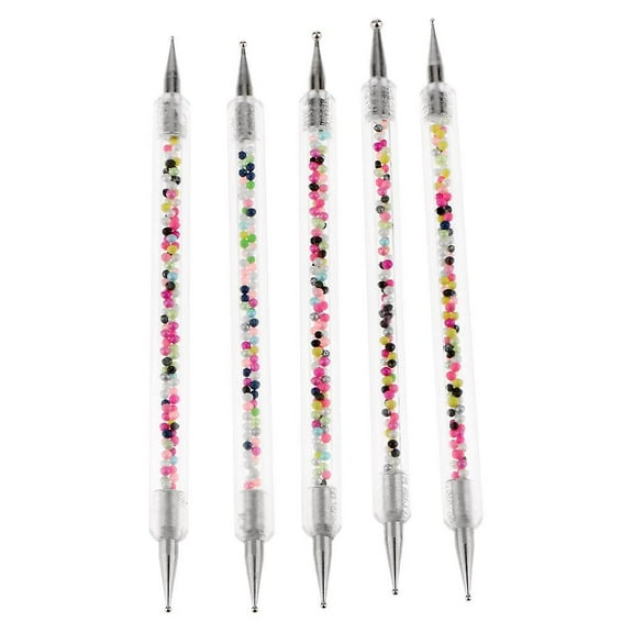 5pcs Double Ended Nail Art Dotting Pen Uv Gel Polish Drawing Painting Pencil