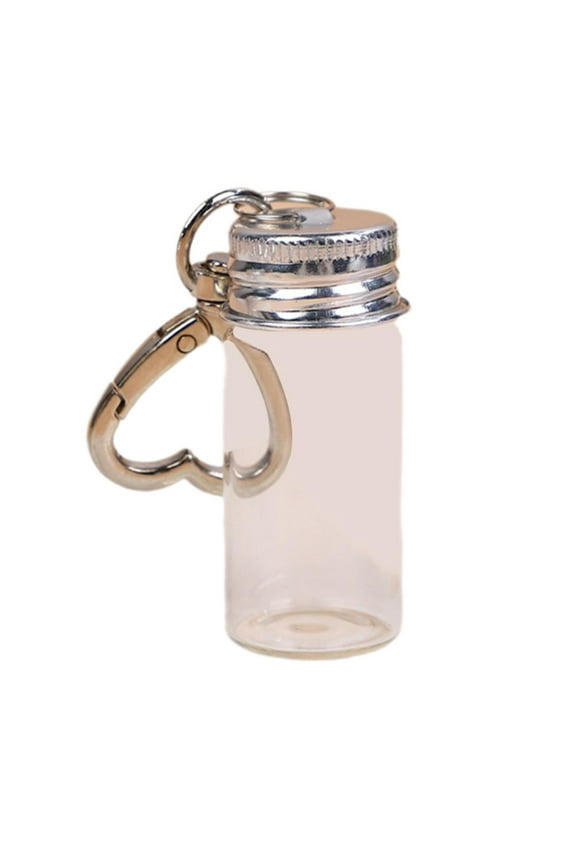 1/2/3pcs Clear Vial Keychain Cylinder Lucky Charm Keyring Hot Vial Sale N5L3