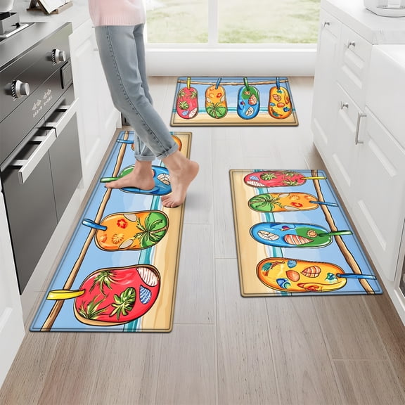 1/2/3pcs Non-Slip Floor Mats Suitable Bathroom Mat, Thick Soft Flannel with Non-Skid Backing, Machine Washable Water-Absorbing Suitable for Living Room Laundry Entryway, Adhesive Base Mat Decor (No)