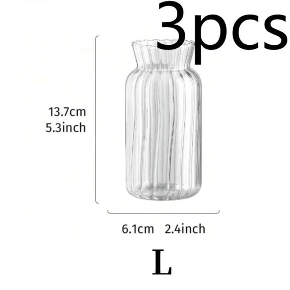 1/2/3pcs Nordic Creative Transparent Vases Glass Bottle Flower Pot Hydroponic Terrarium Arrangement Container Table Vase Decor