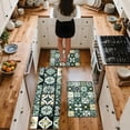 thumbnail image 1 of 1/2/3pcs The Pattern Is Green Flannel Soft Kitchen Floor Mat, Kitchen Rug Set, Washable Home Kitchen Door Mat, Bathroom Door Mat, Bathroom Floor Mat, Bathroom Absorbent Floor Mat, 1 of 16