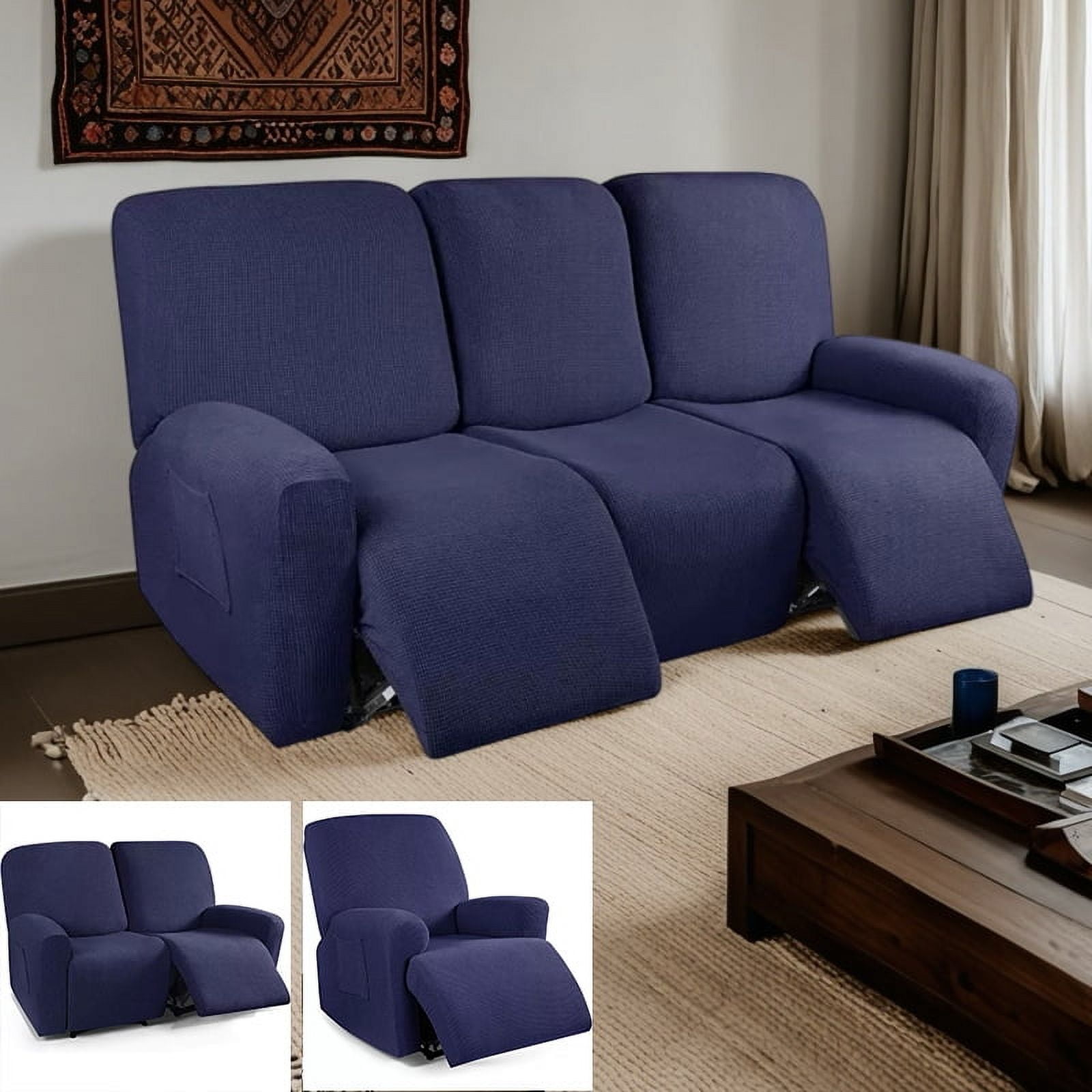 1/2/3seater Recliner Sofa Covers For Living Room Stretch Jacquard ...