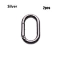 thumbnail image 1 of 1/2/4/5pcs Zinc Alloy Plated Accessories Camping Hiking Outdoor Carabiner Handbags Clips Spring Oval Rings Bag Belt Buckles SILVER 2PCS, 1 of 8