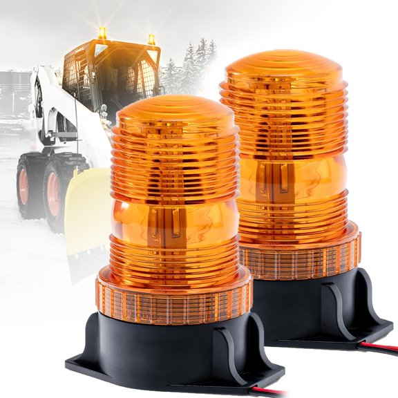 1/2/4/6/10pcs 30 LEDs Amber Forklift Beacon Light Bar for DC 12-24V Construction Work Trucks, Mower, Tractor, Golf Carts, Towing Vehicles, Hardwired, Screw-mounted, IP65 Waterproof