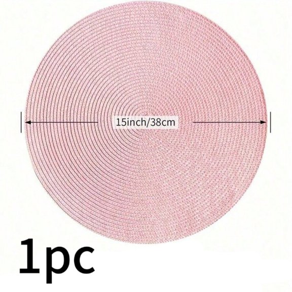 1/2/4/6/8pcs Cute Pink Round Placemats - Nordic Minimalist Kitchen Decor - Table Mats - Cup and Plate Mats - Suitable for Daily Use, Holidays, Family Gatherings, Birthday Parties, Weddings