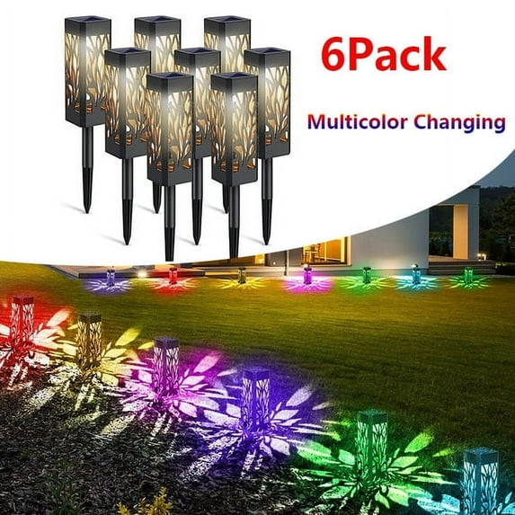 1/2/4/6Pcs Outdoor Led Solar Lights Flickering Dancing Flame Torch Solar Lighting Waterproof Lamp For Garden Decoration Landscape Lawn Path