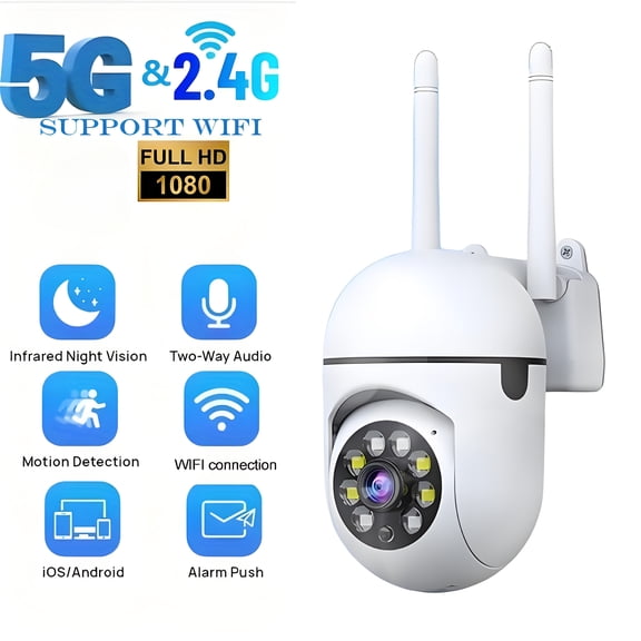 1/2/4/8-Pack 1080P HD Security Cameras - Auto Tracking, Human/Pet Detection, 24/7 Color Night Vision, Dual-Band WiFi (2.4/5GHz) - Smart Indoor Security System for Home Monitoring