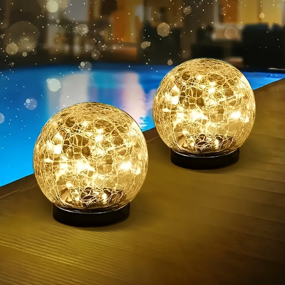 1/2/4/8pcs 4.7inch Solar Glass Ball LED Garden Lights - IP65 Waterproof Multicolor Path Light, Semi-Recessed Decorative Lamp for Patio/Lawn & Christmas Holiday Decor Gifts