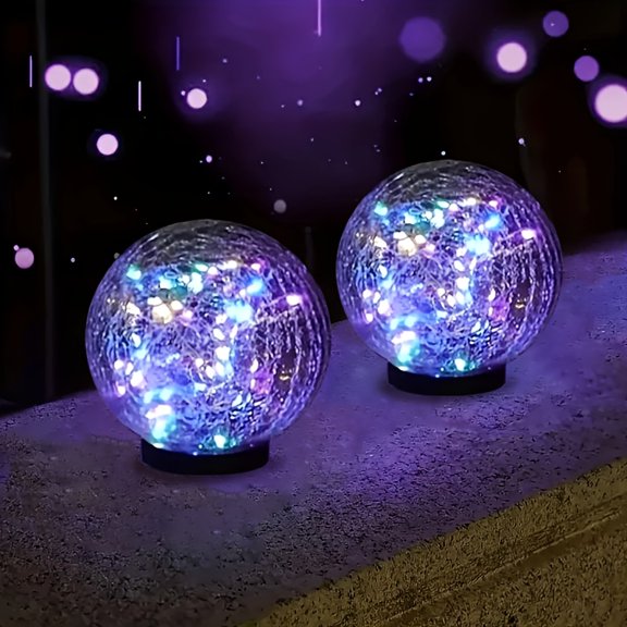 1/2/4/8pcs 4.7inch Solar Glass Ball LED Garden Lights - IP65 Waterproof Multicolor Path Light, Semi-Recessed Decorative Lamp for Patio/Lawn & Christmas Holiday Decor Gifts