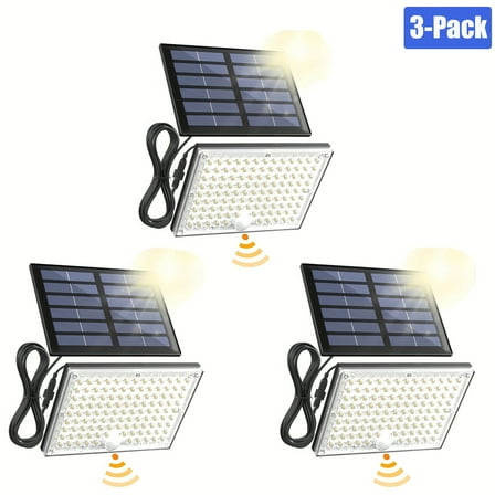 1/2/4 Pack 15ft Cable Solar Outside Lights With 111 Bright LEDs 9000K,, Motion Sensor Outdoor Flood Lights Dusk To Dawn, Security Light For Garden Barn Porch For School, Street Lights Flood Lights