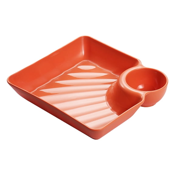 1/2/4 Pack Dividing Separated Plate, Chips Serving Dish Plates, Plastic Dumpling Plate, Dumpling Plate with Compartment Dipping Saucer, Multicolor Separated Plates for Chips, Snacks