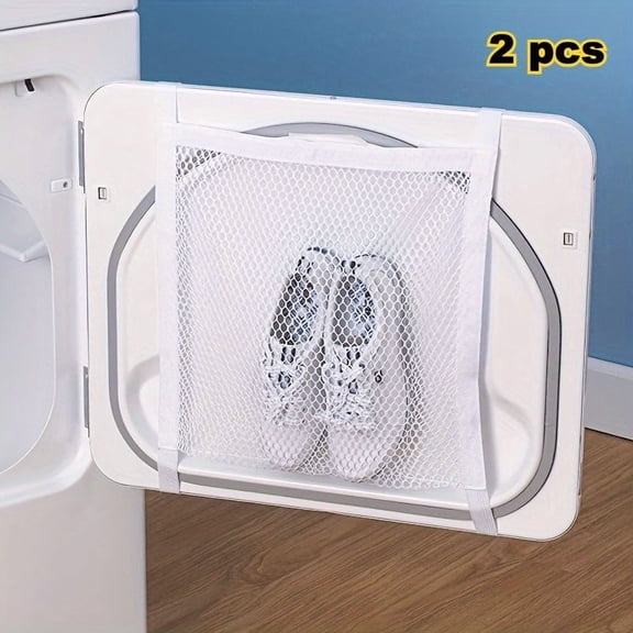 2 Pack Sneaker Dryer & Laundry Bag – Durable Mesh Shoe Washing Bag with Elastic Straps for Washing Machine & Dryer, Clothes & Sneakers
