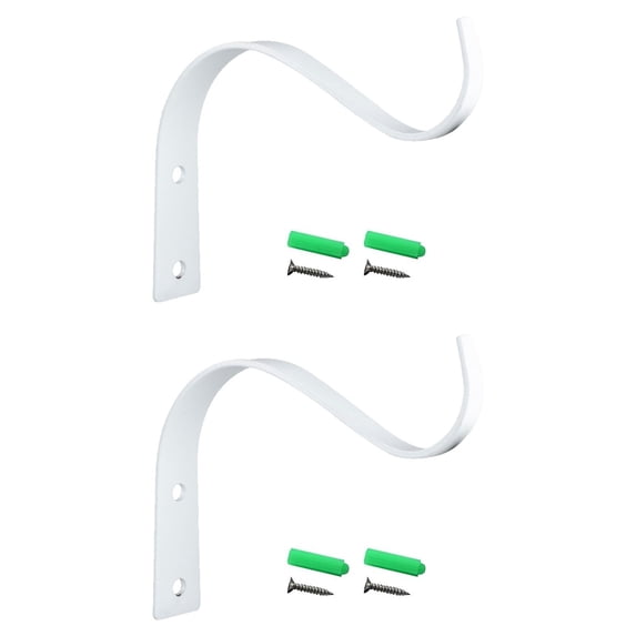 1/2/4 Pcs Hanging Plant Bracket with Screws,Heavy Duty S-Shaped Metal Plant Hook,Decorative Wall Plant Hanger for Hanging Lanterns, Flower Pot/Basket, Home Decor Indoor & Outdoor(White-2pcs,4.5x3.5")