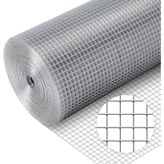 1/2'' 48'' X 100' Hardware Cloth, 19 Gauge Wire Mesh Fence Double Layer Galvanized, Garden  Welded Metal Chicken Wire Fence Mesh Roll, for Gardens, , Poultry, Animals Cage
