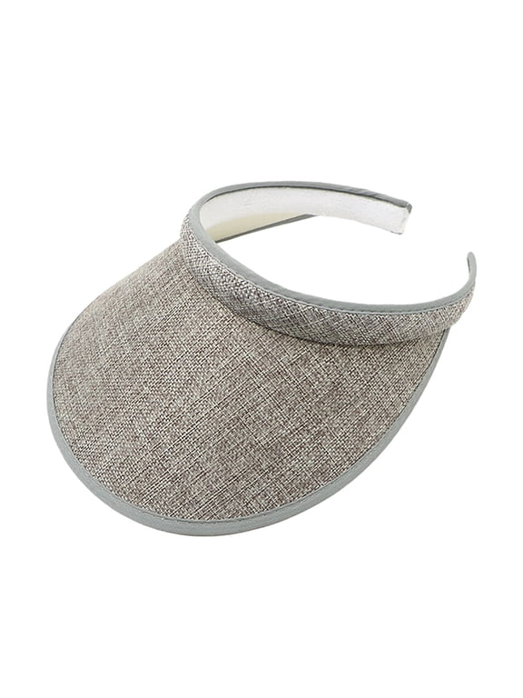 1/2/4Pcs 21.6-23.2 Inch Sun Visor Hats for Women Summer Wide Hat Clip On - Stretch Adjustable Lightweight Outdoor Visors, Cotton Linen -On Cap - For Sports Running & Cycling