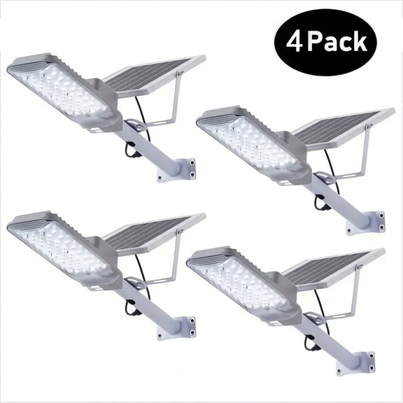 1/2/4Pcs LED Solar Street Light, 6000mAh Dimmable Solar Wall Lamp, Remote Control, Dusk to Dawn, 6500K, IP65 Waterproof Outdoor Light for Garage, Walkway, Yard & Garden