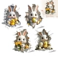 thumbnail image 1 of 1/2/4pcs Easter Cute Rabbit Chicks and Eggs Breaking Wall Window Easter Stickers Decorations, Easter Decals Decor Rabbit Window Stickers Decor for Home School Party Decoration Supplies, 1 of 9