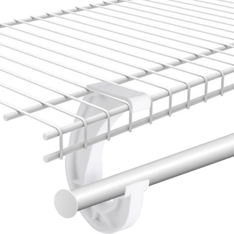 1 2 4pcs Hanging Closet Rod Support Closet Shelf Rod Holder Sturdy J Shaped Closet Brackets for Hanging Clothes Cabinets Storage and Curtain