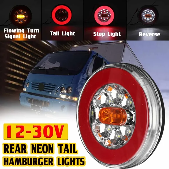 1/2/4x LED 12-24V Truck Taillight For Car Trailer Lorry RV Bus 4in1 Dynamic Tail Trun Signal Reverse Lamp Rear Brake Stop Light