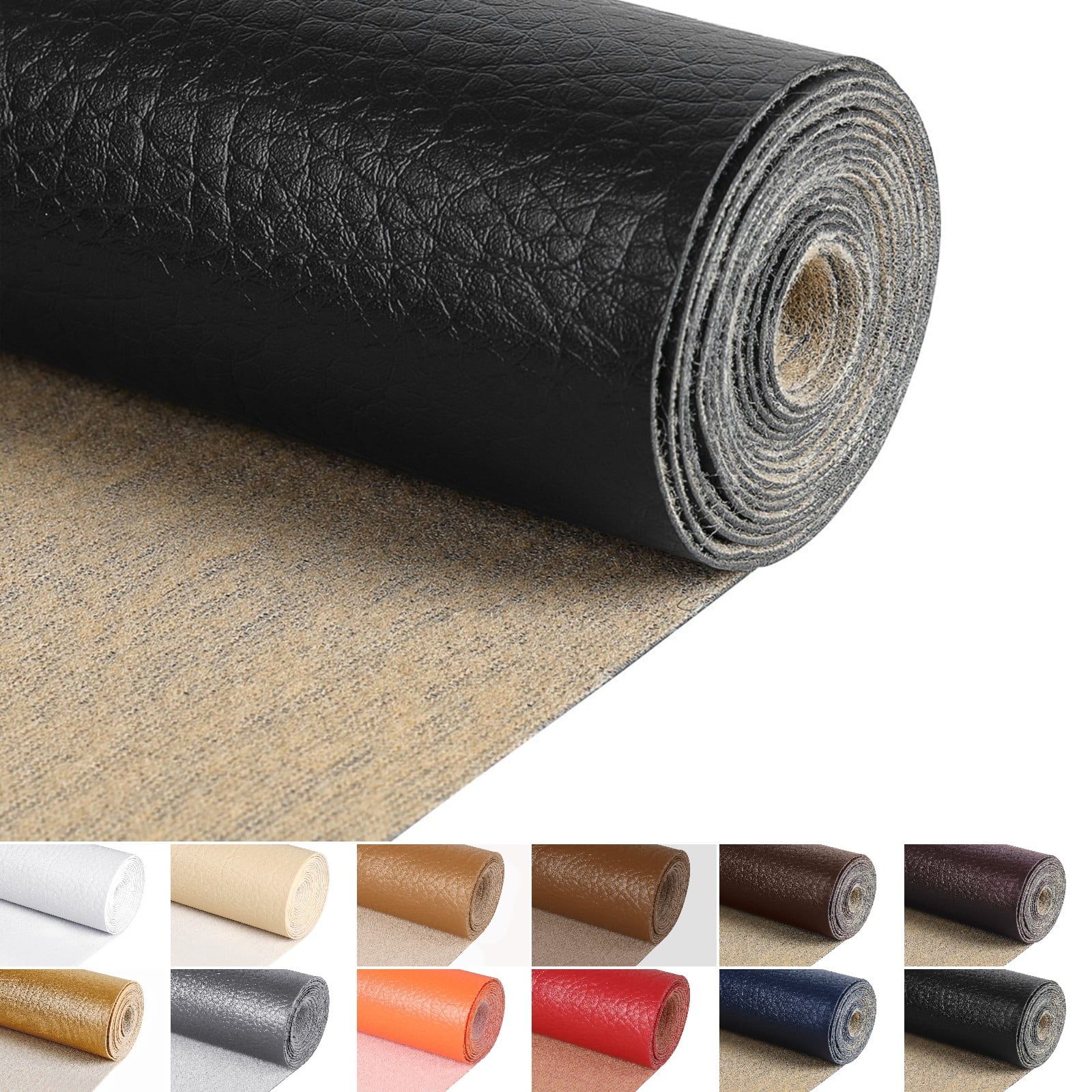 Faux Leather Upholstery Fabric, Thick Durable Synthetic Leather Vinyl, Soft  Touch Distressed DIY and Craft Material - Cut Continuously by The Yard