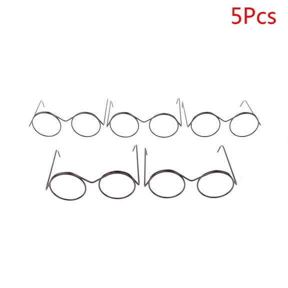 1/2/5/10Pcs Fashion Round Frame Lensless Retro Cool Doll Glasses For Doll