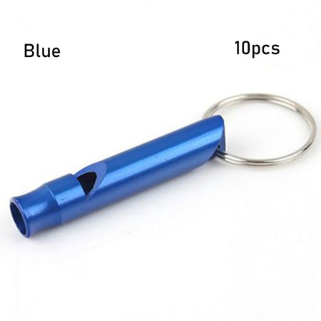 1/2/5/10pcs 7 Colors with Keyring Small Size Camping Hiking Emergency Whistles EDC Tools Training Accessories Survival Whistle BLUE 10PCS