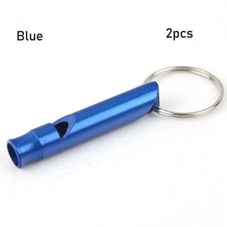 1/2/5/10pcs 7 Colors with Keyring Small Size Camping Hiking Emergency Whistles EDC Tools Training Accessories Survival Whistle BLUE 2PCS
