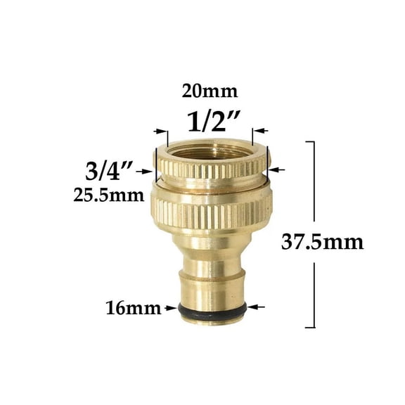 1/2'' 5/8" 3/4'' 1'' Brass Hose Quick Connector Water Stop Fitting Copper Thread Tap Coupling Garden Watering Gun Adapter